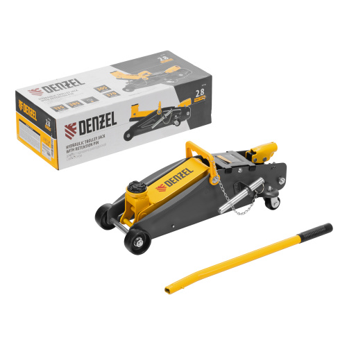 Домкрат гидравлический подкатной с фиксатором, 2,8 т, 135-385 мм Denzel по ценам производителя в Челябинске с доставкой по всей России