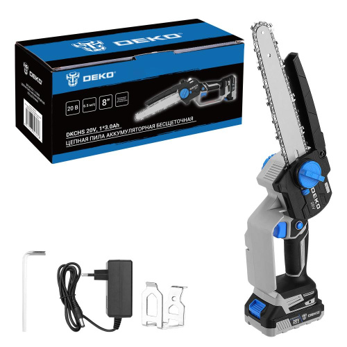 Пила цепная аккумуляторная бесщеточная DEKO DKCHS 20V, 20В, 1x3.0Ач по ценам производителя в Челябинске с доставкой по всей России