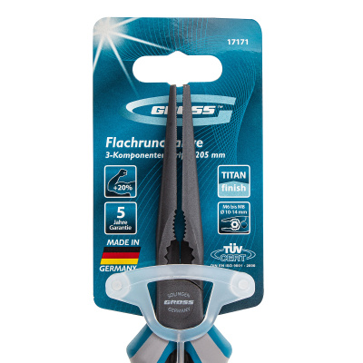 Длинногубцы прямые 205 мм, трехкомпонентные рукоятки Gross по ценам производителя в Челябинске с доставкой по всей России