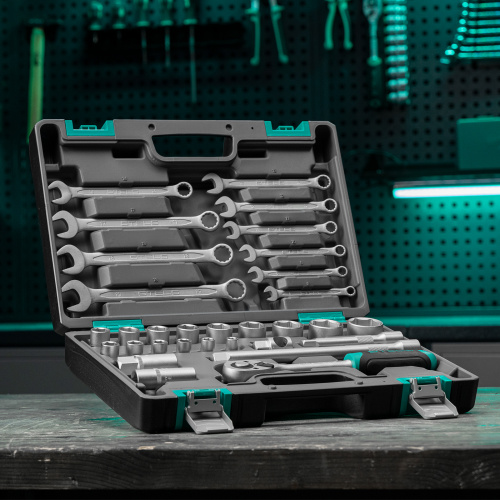 Набор инструментов, 1/2", CrV, пластиковый кейс 31 предмет Stels по ценам производителя в Челябинске с доставкой по всей России