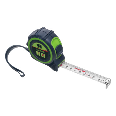 Рулетка Сапфир,двухкомпонентный корпус,5 м х 19 мм Сибртех по ценам производителя в Челябинске с доставкой по всей России