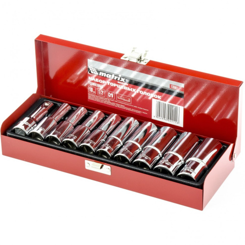 Набор торцевых головок 1/2", головки 10 - 22 мм, удлиненные, 10 предметов Matrix по ценам производителя в Челябинске с доставкой по всей России