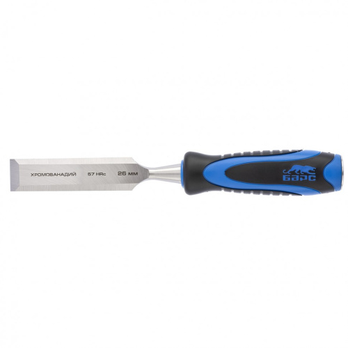 Долото-стамеска, плоская, 26 мм, двухкомпонентная рукоятка, металлический затыльник Барс по ценам производителя в Челябинске с доставкой по всей России