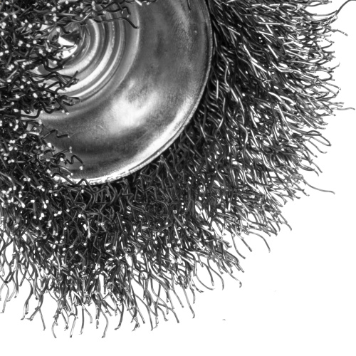 Щетка для дрели, 50 мм, Чашка, со шпилькой, нержавеющая витая проволока Denzel по ценам производителя в Челябинске с доставкой по всей России