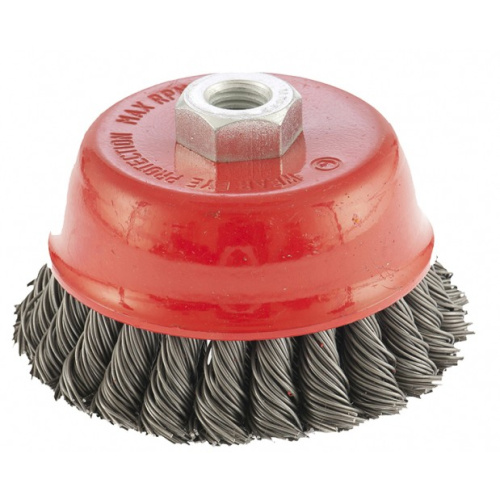 Щетка для УШМ, 100 мм, М14, "чашка", двухрядная, крученая проволока 0.8 мм Matrix по ценам производителя в Челябинске с доставкой по всей России