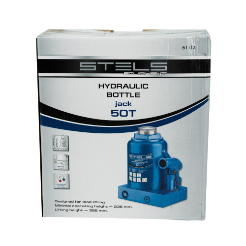 Домкрат гидравлический бутылочный, 50 т, H подъема 236-356 мм Stels по ценам производителя в Челябинске с доставкой по всей России