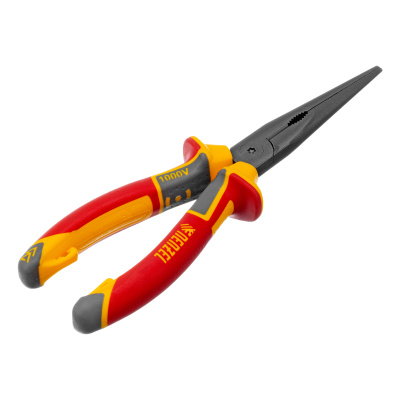 Длинногубцы прямые, диэлектрические рукоятки до 1000 В, трехкомпонентные рукоятки, 205мм Denzel по ценам производителя в Челябинске с доставкой по всей России