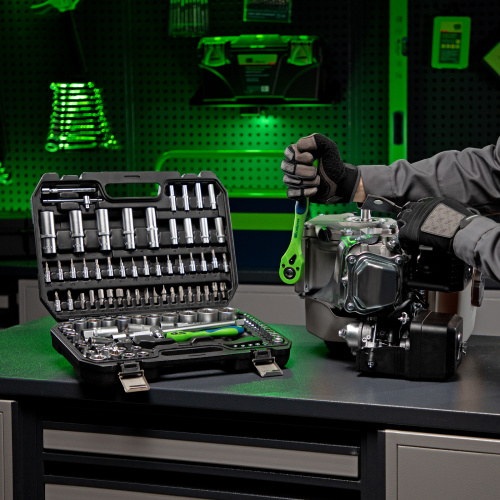 Набор инструментов 108 предметов, CrV, 1/2", 1/4" Сибртех по ценам производителя в Челябинске с доставкой по всей России