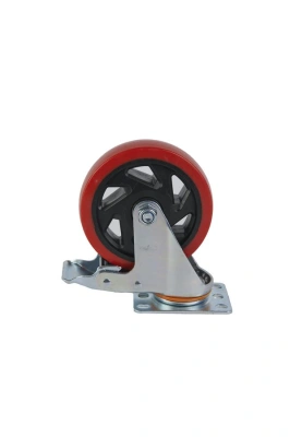 Колесо поворотное усиленное полиуретан SCBM 55 125 мм с тормозом по ценам производителя в Челябинске с доставкой по всей России