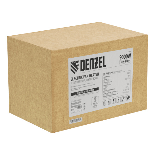 Тепловая пушка SFH-9000, 400 В, 850 м3/ч, вентилятор 3 режима, 6000/9000 Вт Denzel по ценам производителя в Челябинске с доставкой по всей России