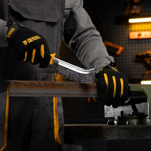 Щетка металлическая с пластмассовой ручкой, нержавеющая проволока DENZEL по ценам производителя в Челябинске с доставкой по всей России