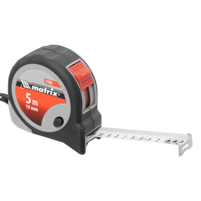 Рулетка Continuous fixation,5 м х 19 мм,двухкомпонентный корпус,плавная фиксация Matrix по ценам производителя в Челябинске с доставкой по всей России
