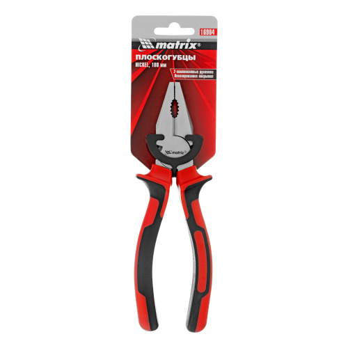 Плоскогубцы Nickel, 180 мм, никелированные, двухкомпонентные рукоятки Matrix по ценам производителя в Челябинске с доставкой по всей России