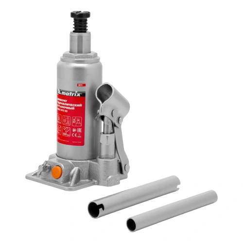 Домкрат гидравлический бутылочный, 3 т, h подъема 178-343 мм, в пластиковом кейсе Matrix по ценам производителя в Челябинске с доставкой по всей России