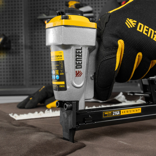 Степлер пневматический PS8016 для прямоугольных скоб 21GA от 6 до 16 мм Denzel по ценам производителя в Челябинске с доставкой по всей России