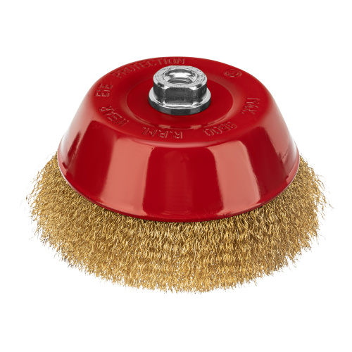 Щетка для УШМ, 150 мм, М14, "чашка", латунированная витая проволока Matrix по ценам производителя в Челябинске с доставкой по всей России