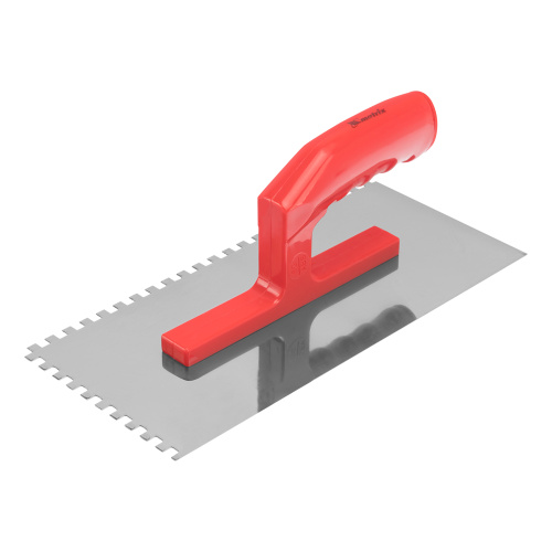 Гладилка стальная, 280 х 130 мм, зеркальная полировка, пластмассовая ручка, зуб 6 х 6 мм Matrix по ценам производителя в Челябинске с доставкой по всей России