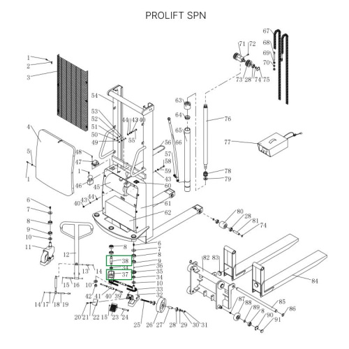 Основание ручки с рулевым валом для штабелеров SPN по ценам производителя в Челябинске с доставкой по всей России