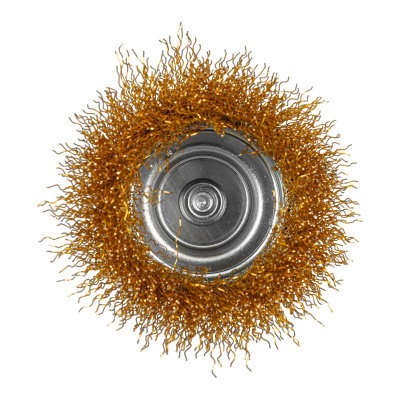 Щетка для дрели, 75 мм, "чашка" со шпилькой, латунированная витая проволока Matrix по ценам производителя в Челябинске с доставкой по всей России