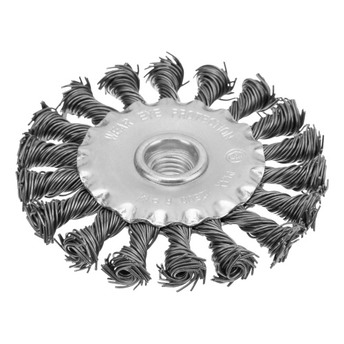 Щетка для УШМ 100 мм, М14, плоская, крученая проволока 0.8 мм Matrix по ценам производителя в Челябинске с доставкой по всей России