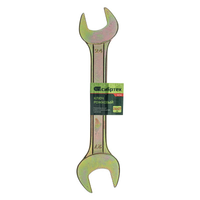 Ключ рожковый, 24 х 27 мм, желтый цинк Сибртех по ценам производителя в Челябинске с доставкой по всей России