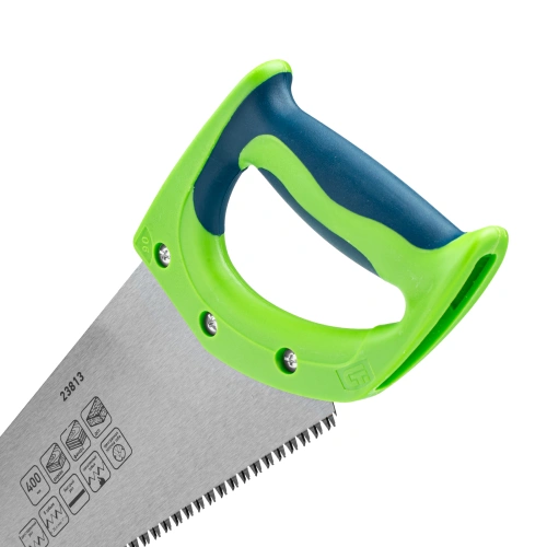 Ножовка по дереву "Зубец", 400 мм, 7-8 TPI, каленый зуб 3D, двухкомпонентная рукоятка Сибртех по ценам производителя в Челябинске с доставкой по всей России