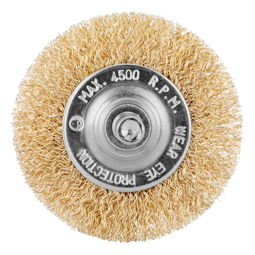 Щетка для дрели, 60 мм, плоская со шпилькой, латунированная витая проволока Matrix по ценам производителя в Челябинске с доставкой по всей России