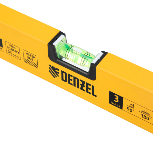 Уровень алюминиевый, магнит, фрезерованный, 3 глазка (1 зеркал.) 0,5 мм/м, 600 мм Denzel по ценам производителя в Челябинске с доставкой по всей России