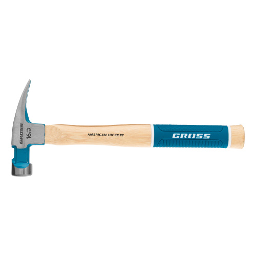 Молоток-гвоздодер, 450 г, угол 75, магнит, обрезиненная рукоятка American hickory GROSS по ценам производителя в Челябинске с доставкой по всей России