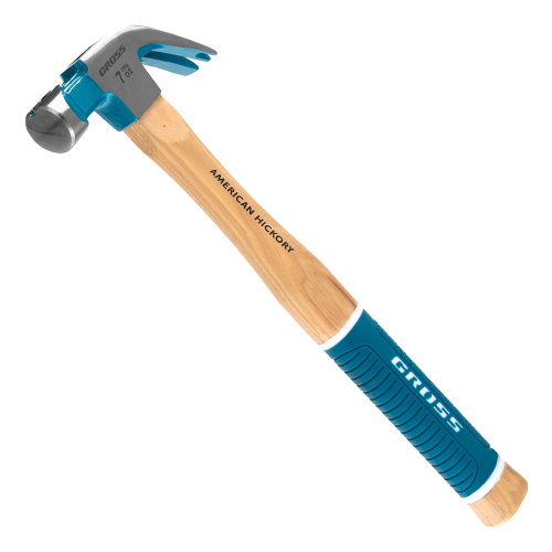 Молоток-гвоздодер, 200 г, угол 45, магнит, обрезиненная рукоятка American hickory GROSS по ценам производителя в Челябинске с доставкой по всей России