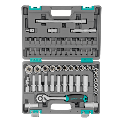 Набор инструментов, 1/2", CrV, пластиковый кейс 60 предметов Stels по ценам производителя в Челябинске с доставкой по всей России