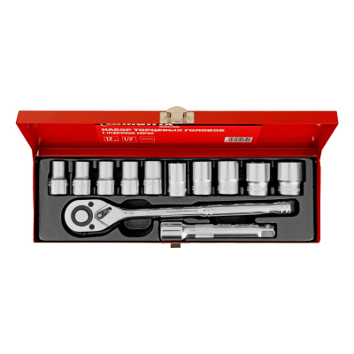 Набор торцевых головок, 1/2", головки 10 - 24 мм, с трещот. ключом, 12 предметов Matrix по ценам производителя в Челябинске с доставкой по всей России