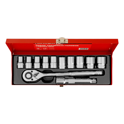Набор торцевых головок, 1/2", головки 10 - 24 мм, с трещот. ключом, 12 предметов Matrix по ценам производителя в Челябинске с доставкой по всей России