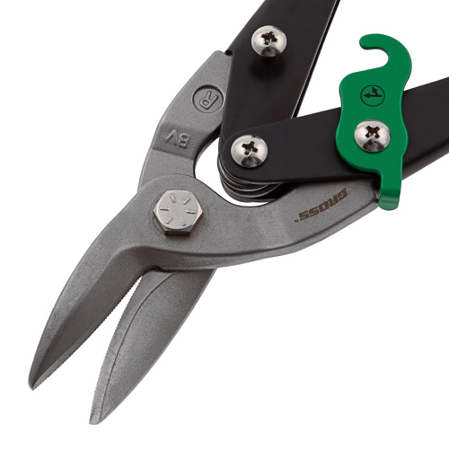 Ножницы по металлу "Piranha", 250 мм, прямой и правый рез, сталь СrMo, двухкомпонентные рукоятки Gross по ценам производителя в Челябинске с доставкой по всей России