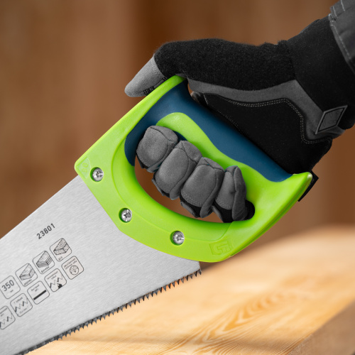 Ножовка по дереву "Зубец", 350 мм, 7-8 TPI, каленый зуб 2D, двухкомпонентная рукоятка Сибртех по ценам производителя в Челябинске с доставкой по всей России