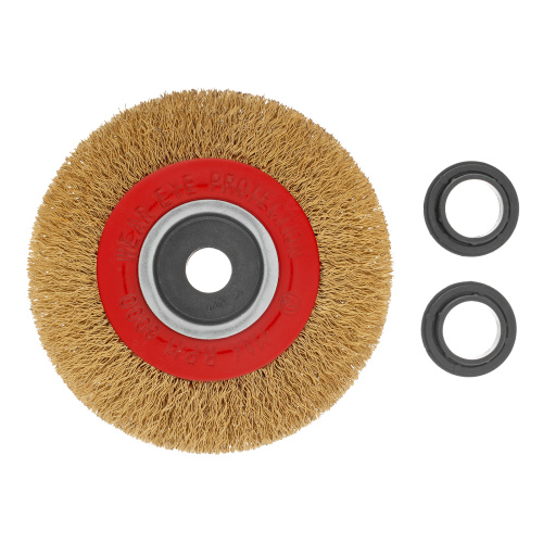 Щетка для точила, 100 мм, посадка 20 мм, плоская, латунир. витая проволока Matrix по ценам производителя в Челябинске с доставкой по всей России