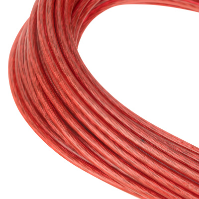 Трос металлополимерный красный ПР-3.0, толщина 3.0 мм, моток 20 метров Сибртех по ценам производителя в Челябинске с доставкой по всей России