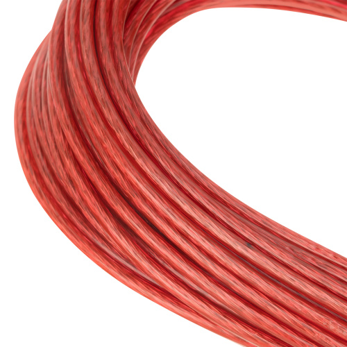 Трос металлополимерный красный ПР-3.0, толщина 3.0 мм, моток 20 метров Сибртех по ценам производителя в Челябинске с доставкой по всей России