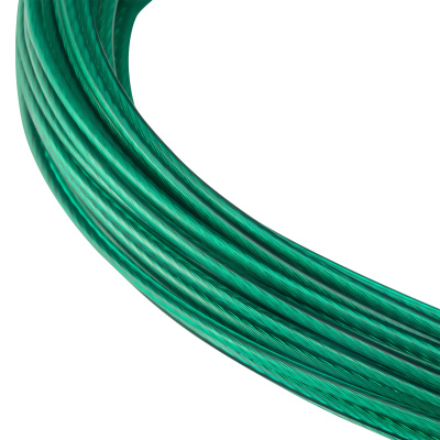 Трос металлополимерный зеленый ПР-2.0, толщина 2.0 мм, моток 20 метров Сибртех по ценам производителя в Челябинске с доставкой по всей России