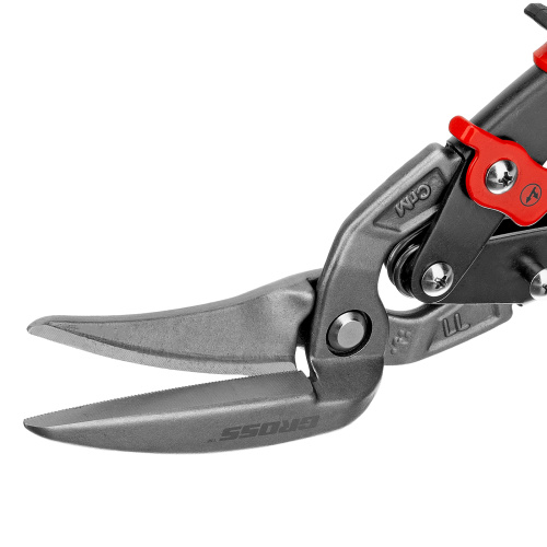 Ножницы по металлу "Piranha", 270 мм, прямой и левый проходной рез, сталь СrMo, двухкомпонентные рукоятки Gross по ценам производителя в Челябинске с доставкой по всей России