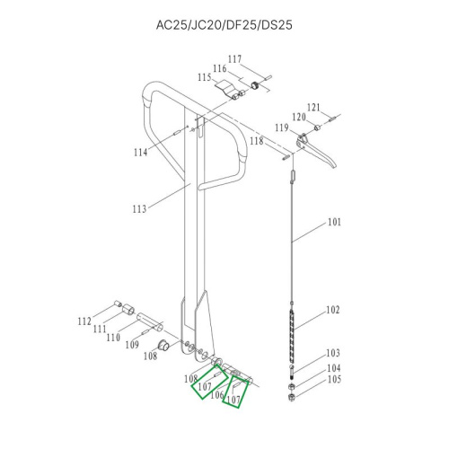 Штифт (8х50 мм) для гидравлических тележек AC25, DF25, JC20, AC30 по ценам производителя в Челябинске с доставкой по всей России