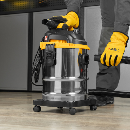 Пылесос строительный SVC15, 1200 Вт, бак 15 л, шланг 2 м Denzel по ценам производителя в Челябинске с доставкой по всей России