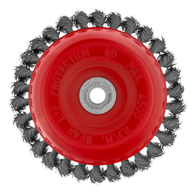 Щетка для УШМ, 150 мм, М14, "чашка", крученая проволока 0.5 мм Matrix по ценам производителя в Челябинске с доставкой по всей России
