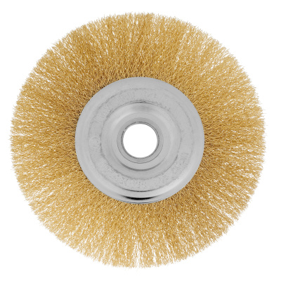 Щетка для УШМ, 175 мм, посадка 22.2 мм, плоская, латунированная витая проволока Matrix купить в Москве с доставкой по всей России | ProtosMarket.ru