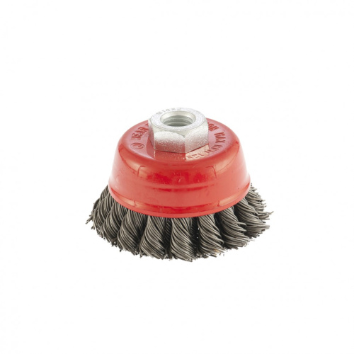 Щетка для УШМ, 75 мм, М14, "чашка", двухрядная, крученая проволока 0.8 мм Matrix по ценам производителя в Челябинске с доставкой по всей России