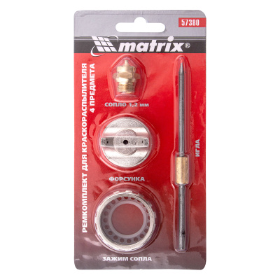 Ремкомплект для краскораспылителя 4 предмета : сопло 1.2 мм + игла + форсунка + зажим сопло Matrix по ценам производителя в Челябинске с доставкой по всей России