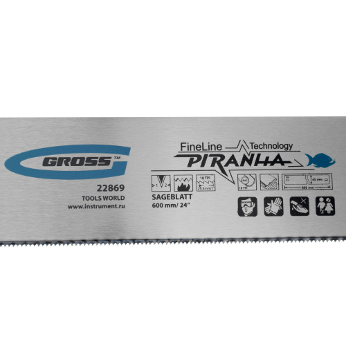 Пильное полотно для прецизионного стусла "Piranha", 600 мм, каленый зуб 2D, 18 TPI Gross по ценам производителя в Челябинске с доставкой по всей России