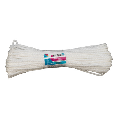 Шнур бельевой полипропиленовый с сердечником, 5 мм L 20 м, белый, Home Palisad по ценам производителя в Челябинске с доставкой по всей России