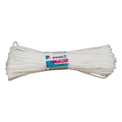 Шнур бельевой полипропиленовый с сердечником, 5 мм L 20 м, белый, Home Palisad по ценам производителя в Челябинске с доставкой по всей России