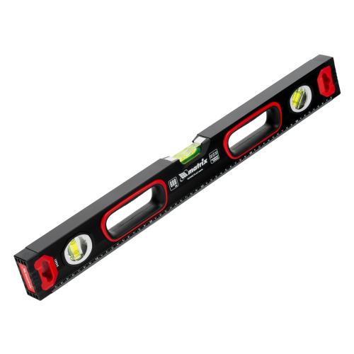 Уровень алюминиевый, усиленный, фрезерованный, 3 глазка, двухкомпонентные рукоятки, 600 мм Matrix по ценам производителя в Челябинске с доставкой по всей России